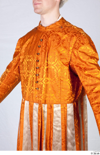  Photos Man in Historical Servant suit 2 Medieval clothing Medieval servant orange jacket upper body 0002.jpg